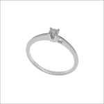 Anello fidanzamento Comete con diamante stella, incisione corete interna