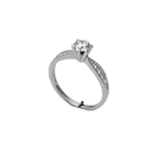 Anello di fidanzamento diamante ct 0,51+ct 0,11 Salvini in oro argento brillante