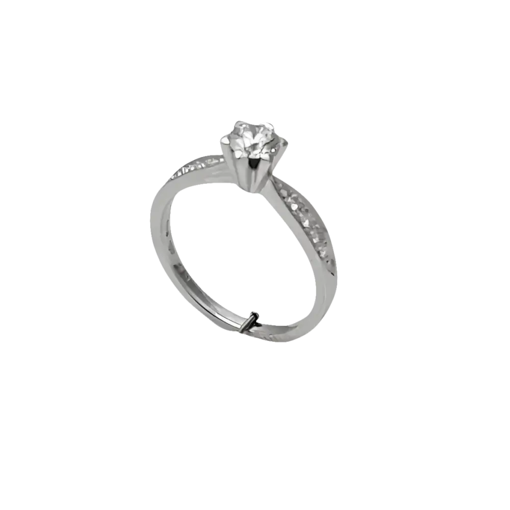 Anello di fidanzamento diamante ct 0,51+ct 0,11 Salvini in oro argento brillante