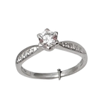 Anello di fidanzamento diamante con pietre accentate Salvini 0,51 ct e 0,11 ct