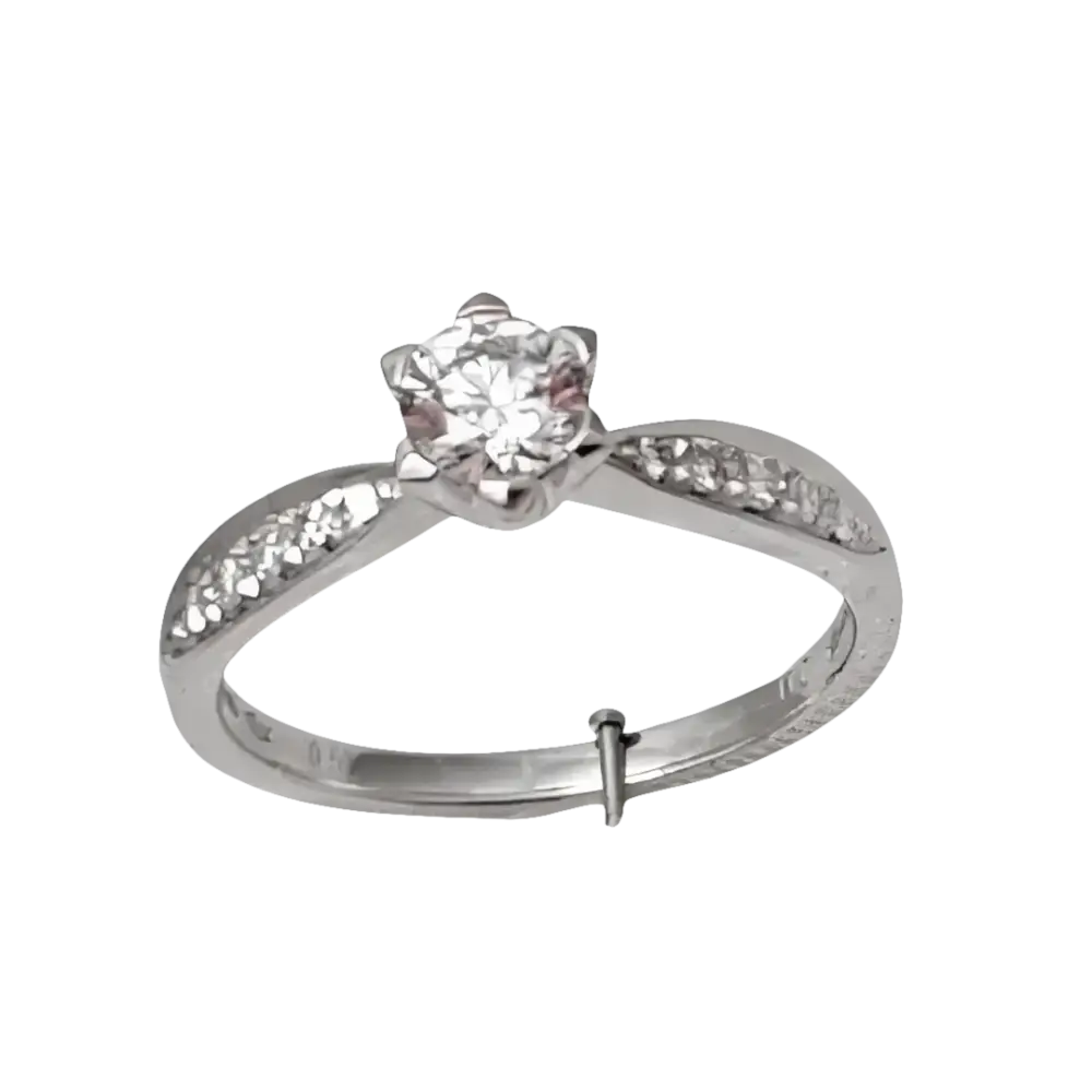 Anello di fidanzamento diamante con pietre accentate Salvini 0,51 ct e 0,11 ct