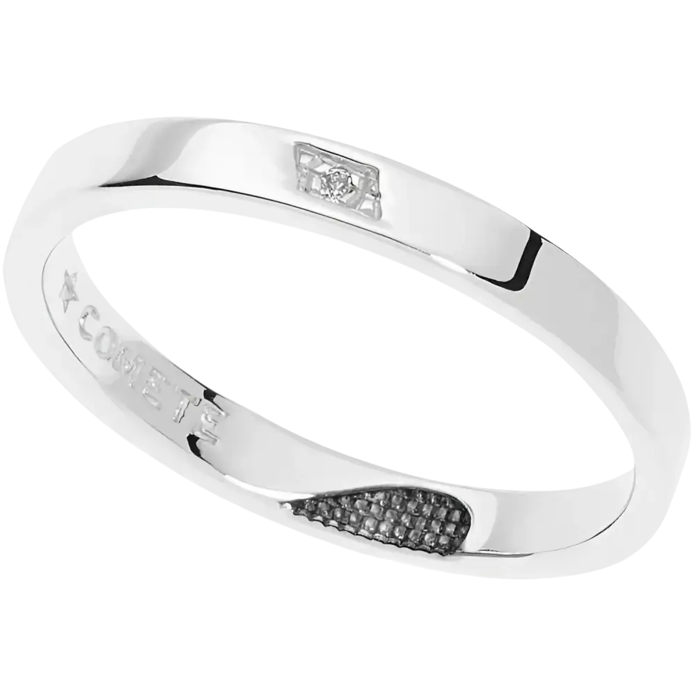 Fedina argento donna con zircone ANG 111 di Comete Gioielli e accento di diamante