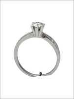 Anello di fidanzamento diamante ct 0,51+ct 0,11 Salvini con anello in argento e diamante