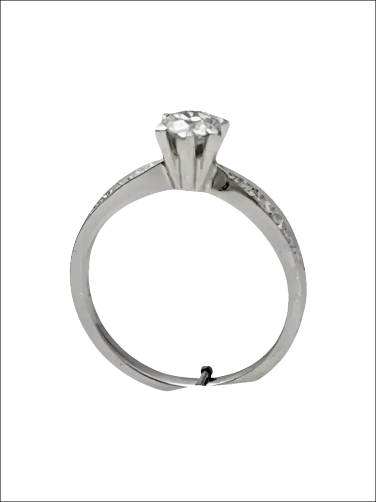 Anello di fidanzamento diamante ct 0,51+ct 0,11 Salvini con anello in argento e diamante