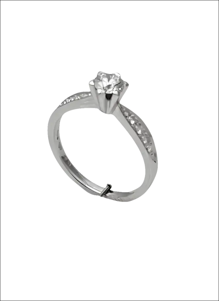 Anello di fidanzamento diamante ct 0,51+ct 0,11 Salvini in oro argento brillante