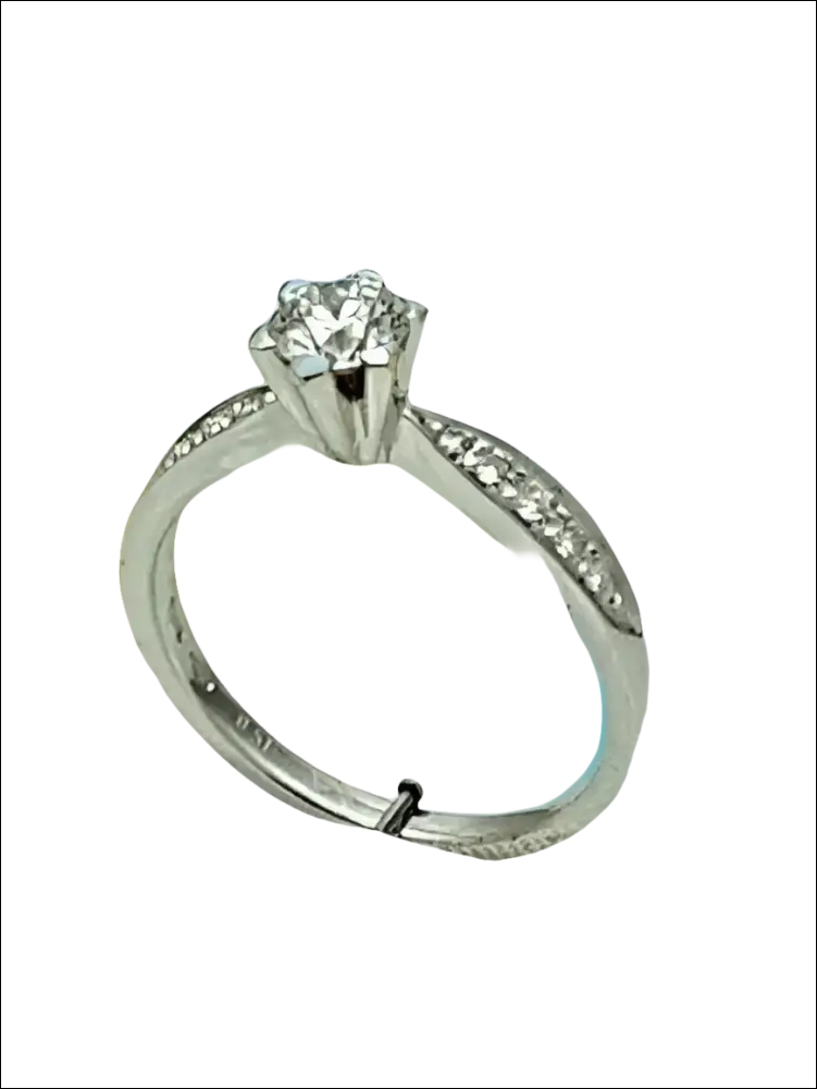 Anello di fidanzamento diamante ct 0,51 con pietre accentate Salvini