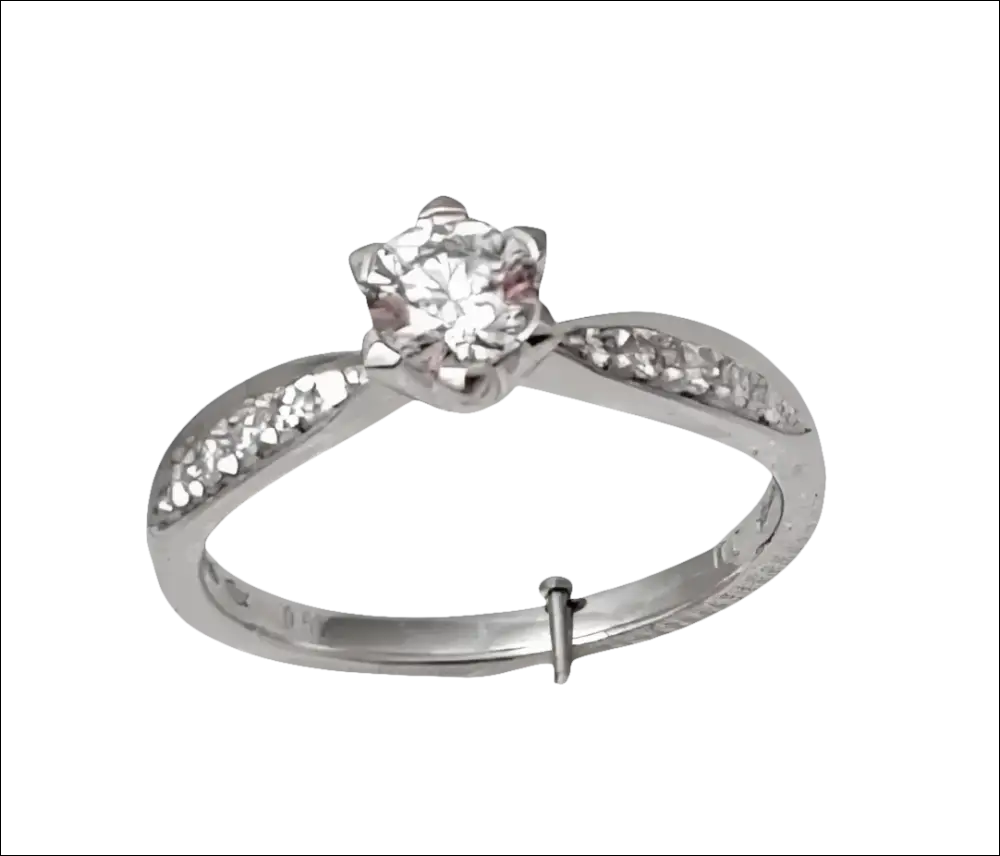 Anello di fidanzamento diamante con pietre accentate Salvini 0,51 ct e 0,11 ct