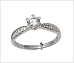 Anello di fidanzamento diamante con pietre accentate Salvini 0,51 ct e 0,11 ct