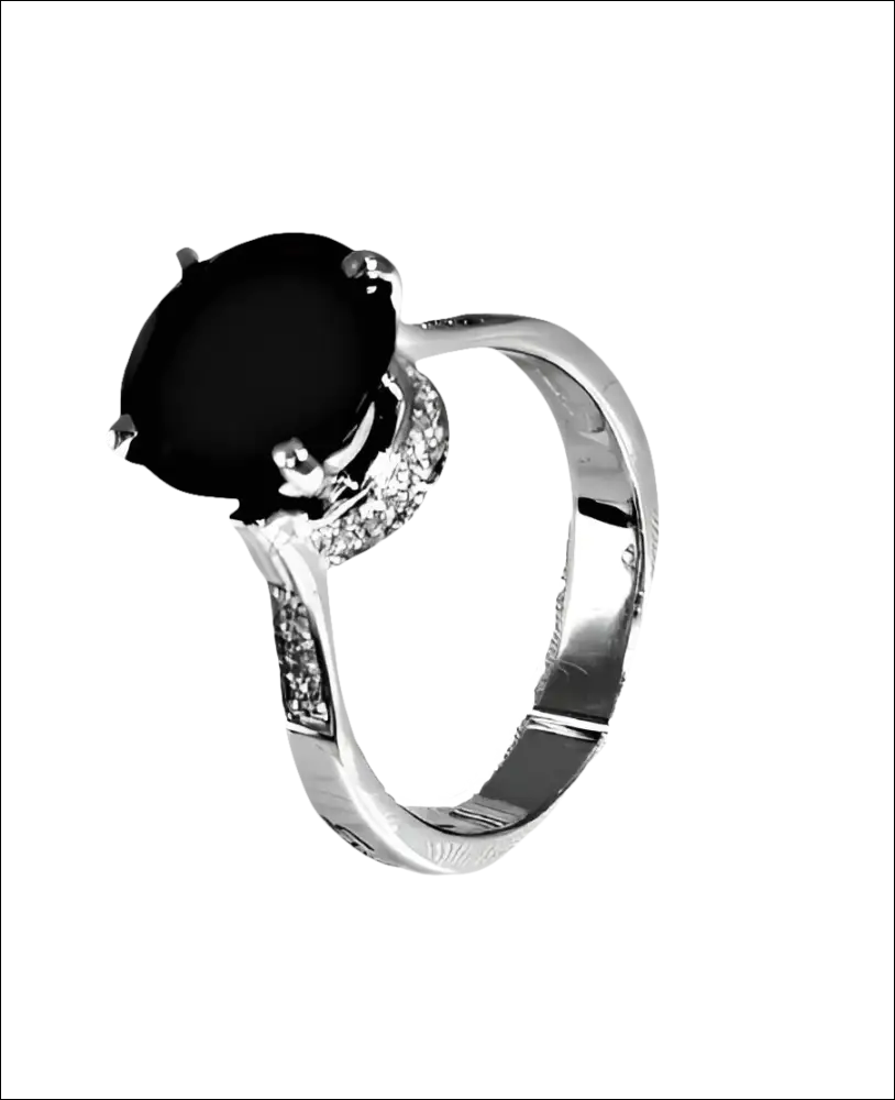 Anello in argento con onice nero e diamanti Crown di Salvini per donna