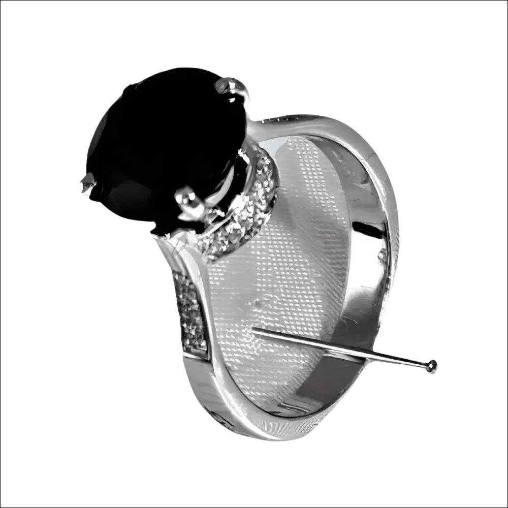 Anello in argento con onice nero e diamanti Crown di Salvini per donna