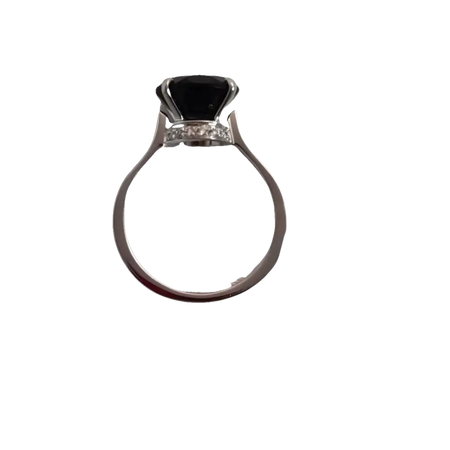 Anello onice nero con diamanti di Salvini, elegante anello in argento