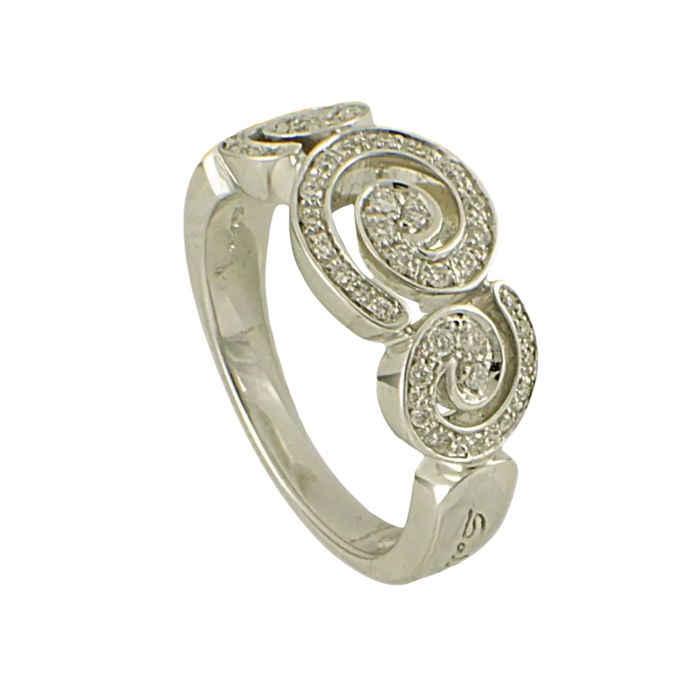 Anello in oro bianco e diamanti 0,25 Capriccio Salvini con spirali di diamanti