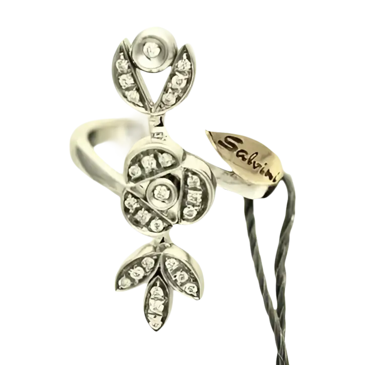 Anello in oro e diamanti ct 0,18 Provence di Salvini con accenti floreali in diamante