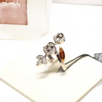 Anello in oro e diamanti ct 0,18 Provence di Salvini con design floreale e ambra