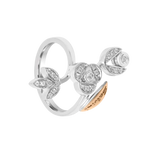 Anello in oro e diamanti ct 0,18 Provence di Salvini con accenti floreali in diamante