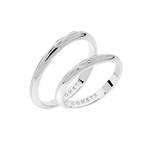 Anello Infinito Argento COMETE GIOIELLI con fedi in oro bianco, motivo foglia e bordi milgrain