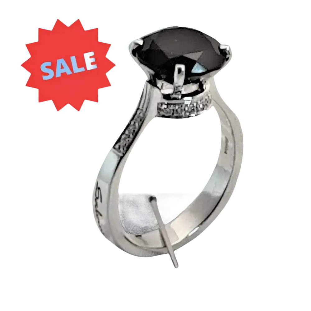 Anello di Salvini in argento con onice nero e diamanti per donna
