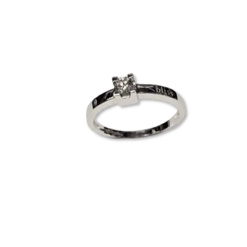 anello oro bianco con diamante solitario ct 0,18 H di Bliss|bonini-gioielli