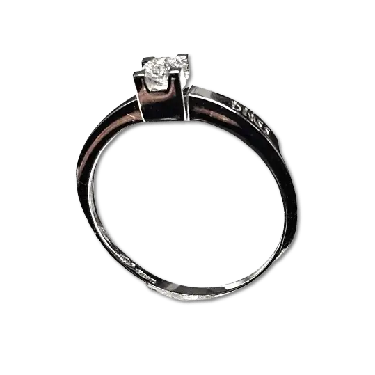 anello oro bianco con diamante solitario ct 0,18 H di Bliss|bonini-gioielli