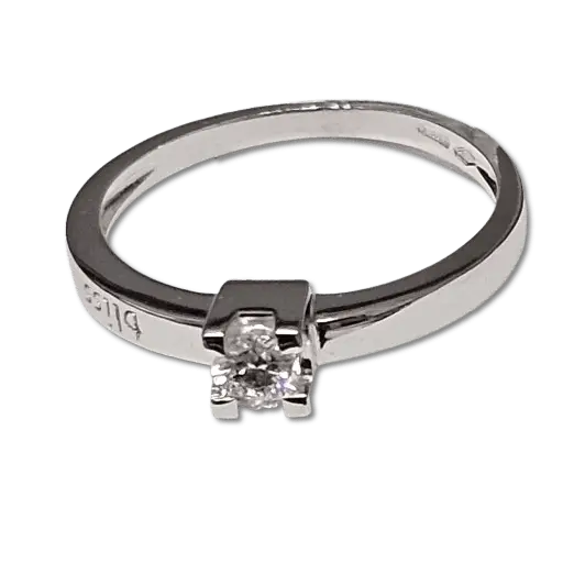 anello oro bianco con diamante solitario ct 0,18 H di Bliss|bonini-gioielli