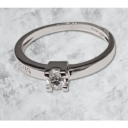 anello oro bianco con diamante solitario ct 0,18 H di Bliss|bonini-gioielli