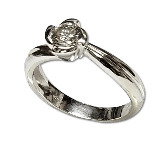 Anello oro bianco con diamante solitario ct 0,55|bonini-gioielli