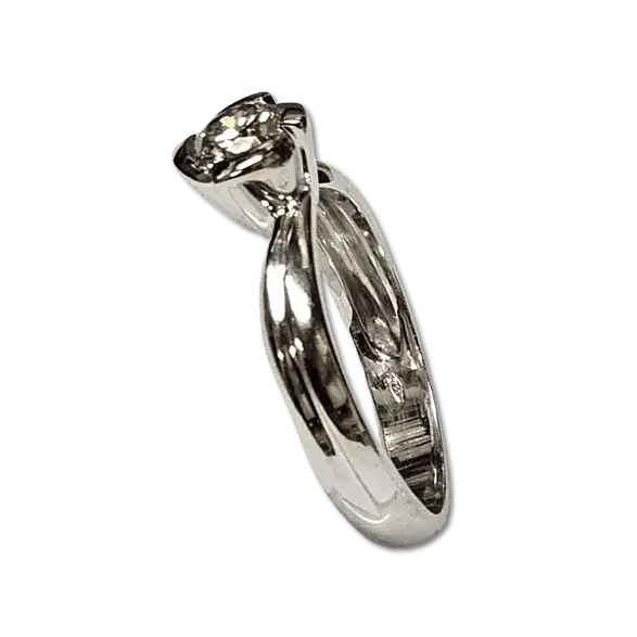 Anello oro bianco con diamante solitario ct 0,55|bonini-gioielli