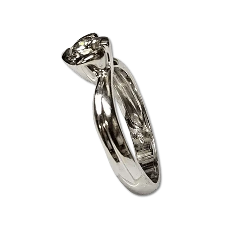 Anello oro bianco con diamante solitario ct 0,55|bonini-gioielli