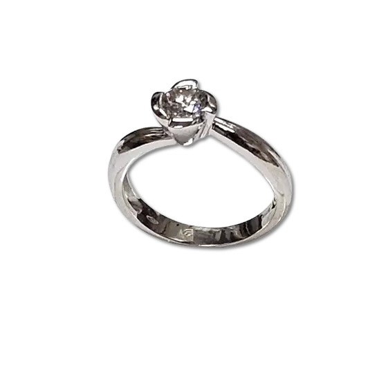 Anello oro bianco con diamante solitario ct 0,55|bonini-gioielli