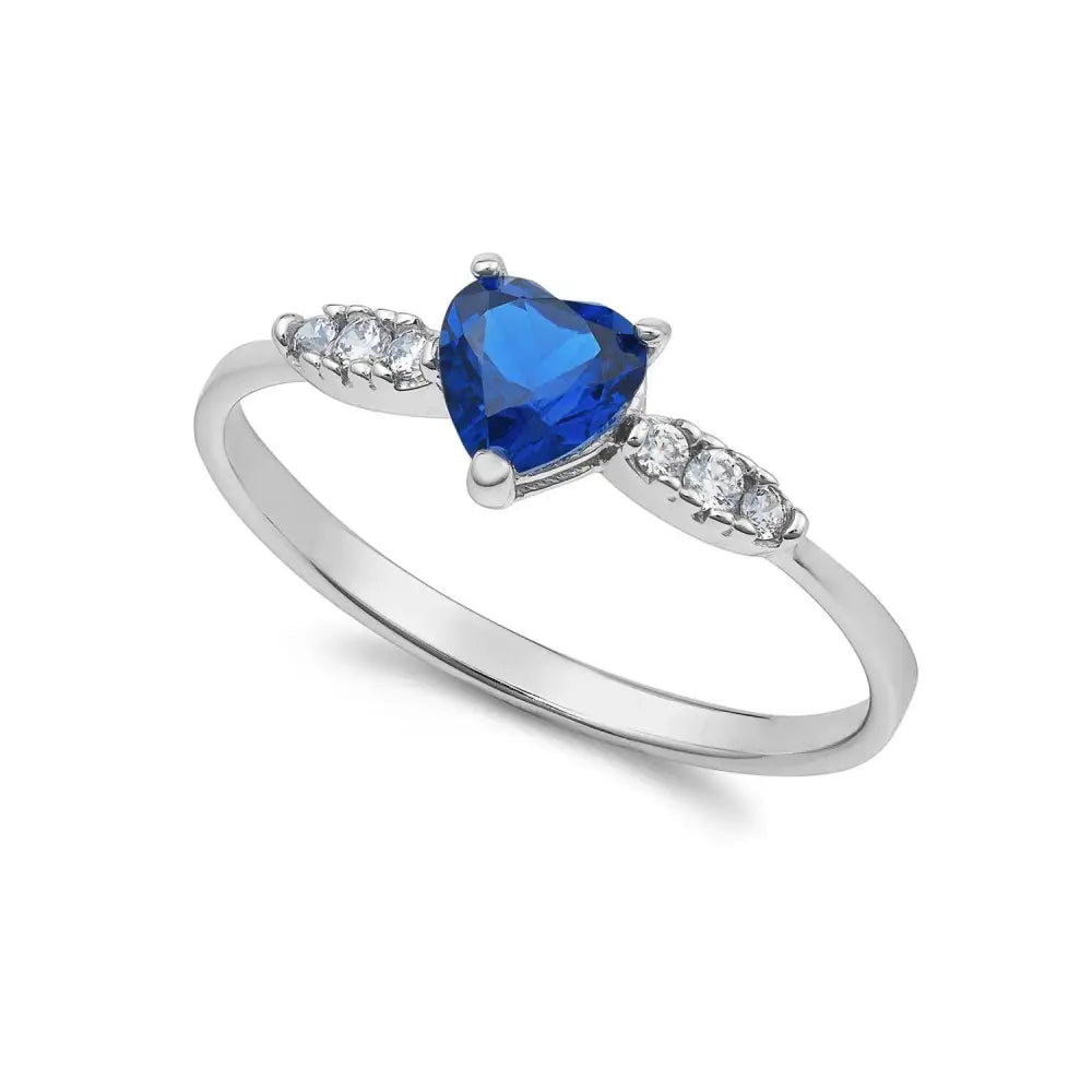 anello oro bianco cuore blu AMBROSIA AAZ 147 | bonini-gioielli