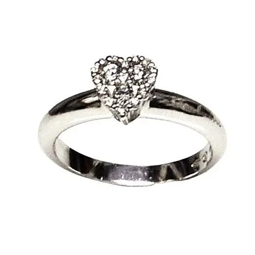 Anello oro bianco cuore diamanti ct 0,29 di Salvini - Gioielleria Bonini