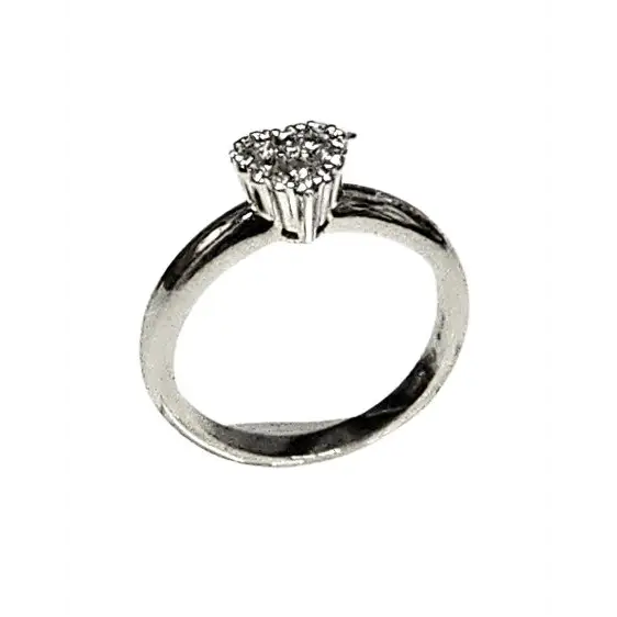 Anello oro bianco cuore diamanti ct 0,29 di Salvini - Gioielleria Bonini