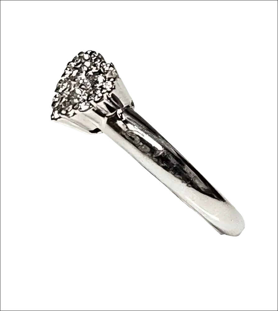 Anello Oro Bianco Cuore Diamanti Salvini con cluster a cuore scintillante