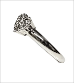 Anello Oro Bianco Cuore Diamanti Salvini con cluster a cuore scintillante