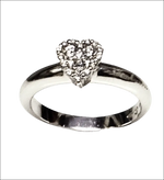 Anello Salvini oro bianco cuore diamanti, elegante cluster sparkling