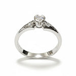 Anello oro bianco Diamante centrale due a lato Salvini|bonini-gioielli