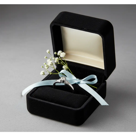 Anello oro bianco Diamante centrale due a lato Salvini|bonini-gioielli