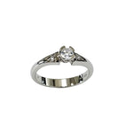 Anello oro bianco Diamante centrale due a lato Salvini|bnini-gioielli