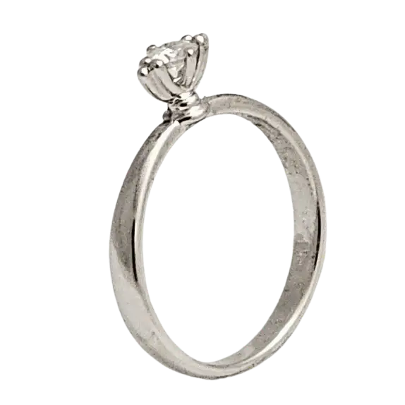 Anello Oro bianco diamante Solitario Bliss |bonini-gioielli