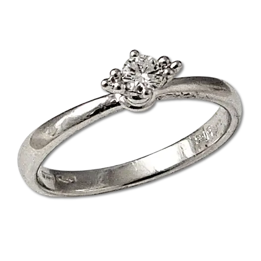 Anello Oro bianco diamante Solitario Bliss| bonini-gioielli