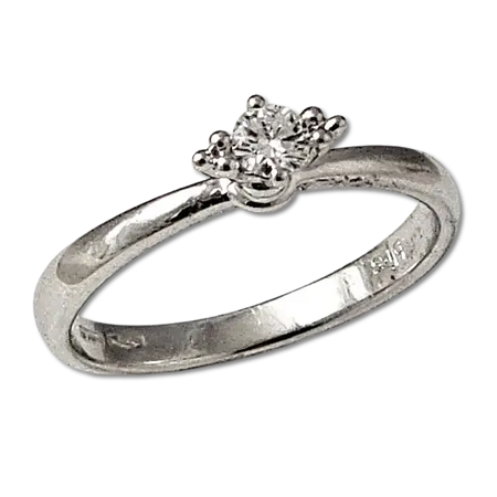 Anello Oro bianco diamante Solitario Bliss| bonini-gioielli