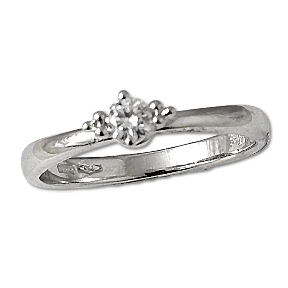 Anello Oro bianco diamante Solitario Bliss | bonini-gioielli