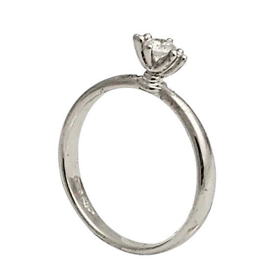 Anello Oro bianco diamante Solitario Bliss |bonini-gioielli