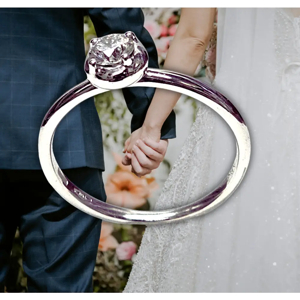 Anello oro bianco diamante solitario ct 0,30 Bliss - Gioielleria Bonini