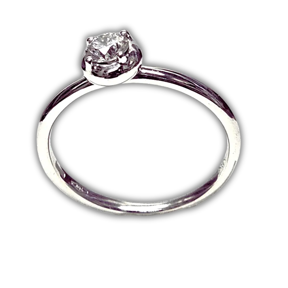 anello oro bianco diamante solitario ct 0,30 Bliss|bonini-gioielli