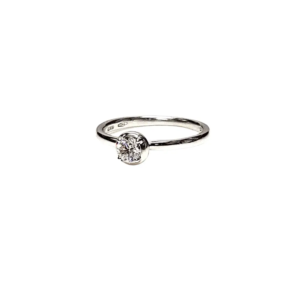 anello oro bianco diamante solitario ct 0,30 Bliss|bonini-gioielli