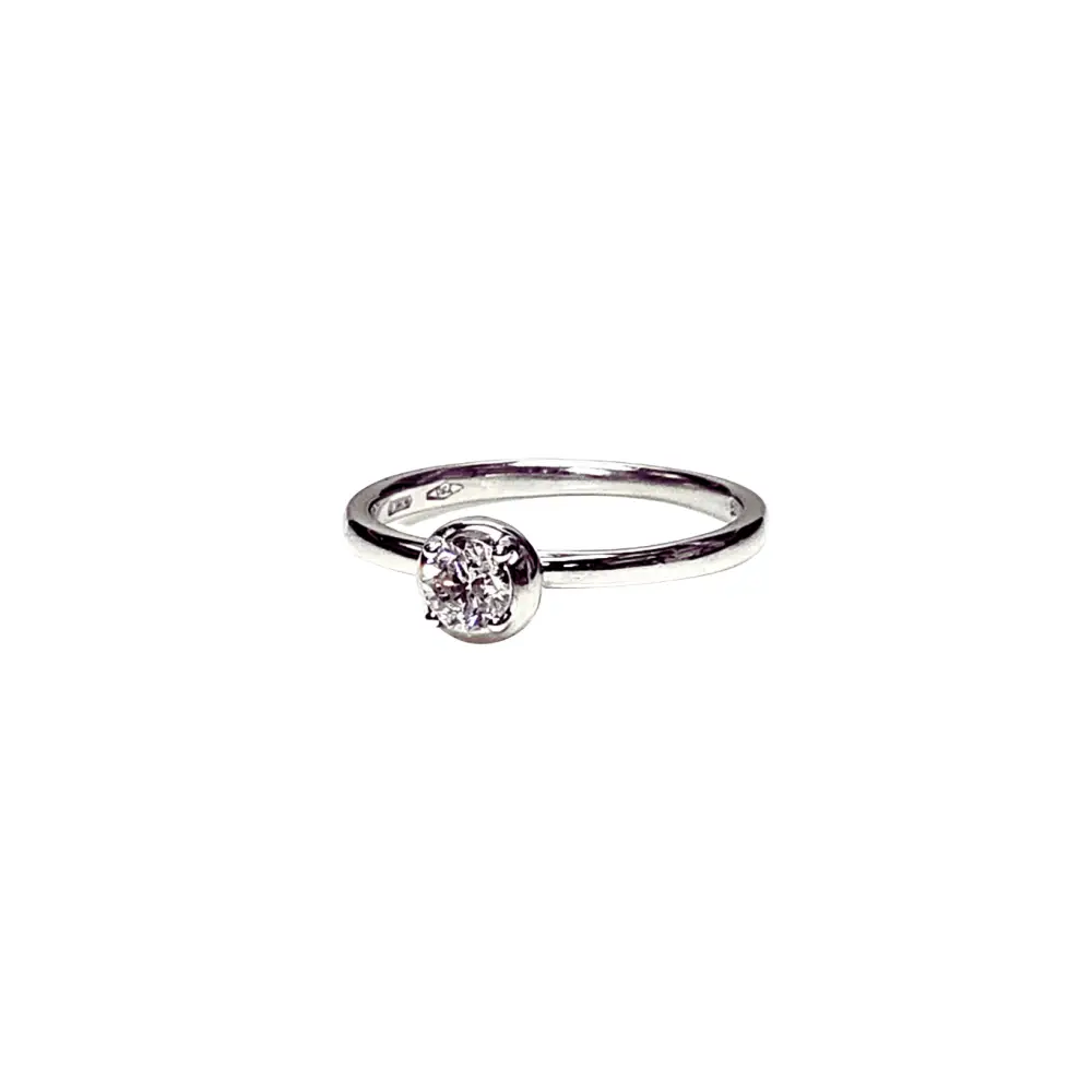 anello oro bianco diamante solitario ct 0,30 Bliss|bonini-gioielli