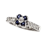 Anello oro bianco diamanti e zaffiri blu CEVA GIOIELLI - Gioielleria Bonini