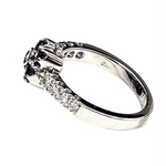 Anello oro bianco diamanti e zaffiri blu CEVA GIOIELLI - Gioielleria Bonini