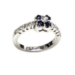 Anello oro bianco diamanti e zaffiri blu CEVA GIOIELLI - Gioielleria Bonini